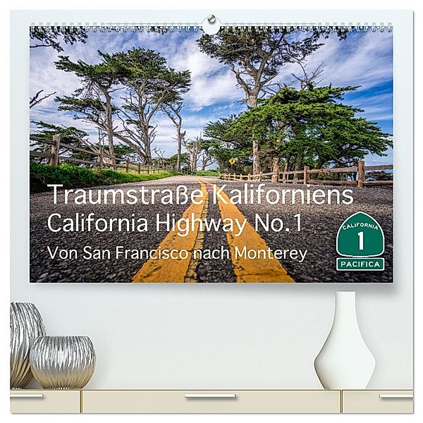 Traumstraße Kaliforniens - California Highway No.1 (hochwertiger Premium Wandkalender 2025 DIN A2 quer), Kunstdruck in Hochglanz, Calvendo, Thomas Marufke