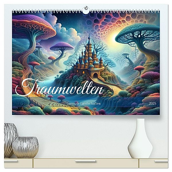 Traumwelten Surreale Landschaften (hochwertiger Premium Wandkalender 2025 DIN A2 quer), Kunstdruck in Hochglanz, Calvendo, Dusanka Djeric