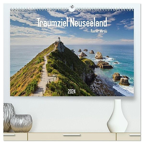 Traumziel Neuseeland 2024 (hochwertiger Premium Wandkalender 2024 DIN A2 quer), Kunstdruck in Hochglanz, Rainer Mirau