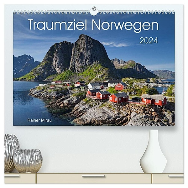 Traumziel Norwegen 2024 (hochwertiger Premium Wandkalender 2024 DIN A2 quer), Kunstdruck in Hochglanz, Rainer Mirau
