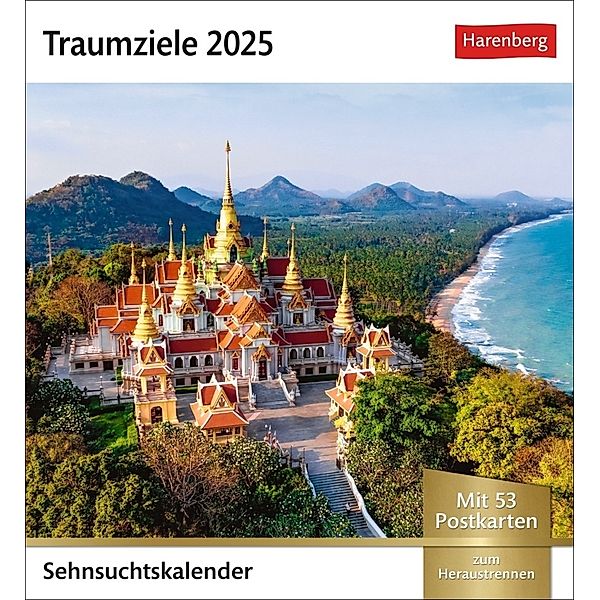Traumziele Sehnsuchtskalender 2025 - Wochenkalender mit 53 Postkarten