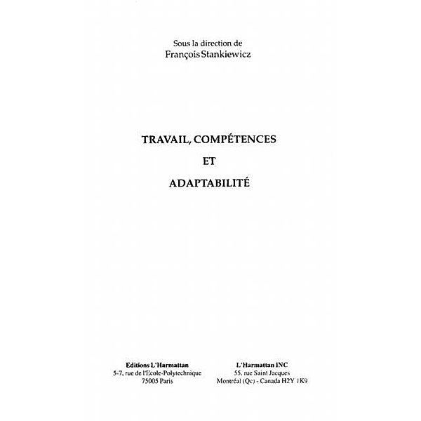 Travail Competences et Adaptabilite / Hors-collection, Francois Stankiewicz
