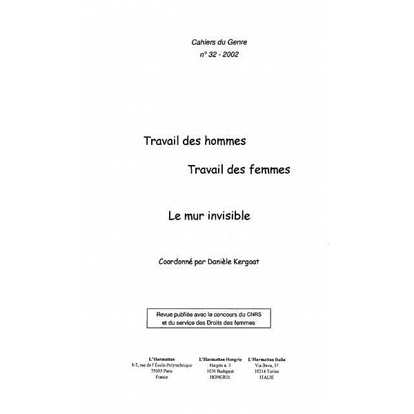 TRAVAIL DES HOMMES, TRAVAIL DES FEMMES / Hors-collection, Collectif