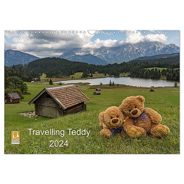 Travelling Teddy 2024 (Wandkalender 2024 DIN A3 quer), CALVENDO Monatskalender, C-K-Images
