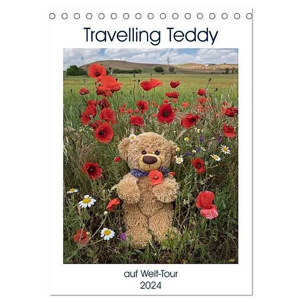 Travelling Teddy auf Welt-Tour (Tischkalender 2024 DIN A5 hoch), CALVENDO Monatskalender, Christian Kneidinger