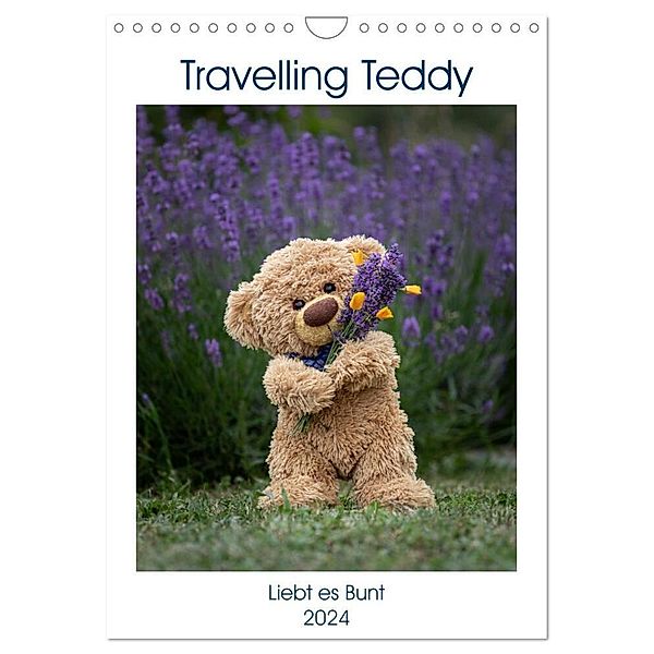 Travelling Teddy liebt es Bunt (Wandkalender 2024 DIN A4 hoch), CALVENDO Monatskalender, Christian Kneidinger