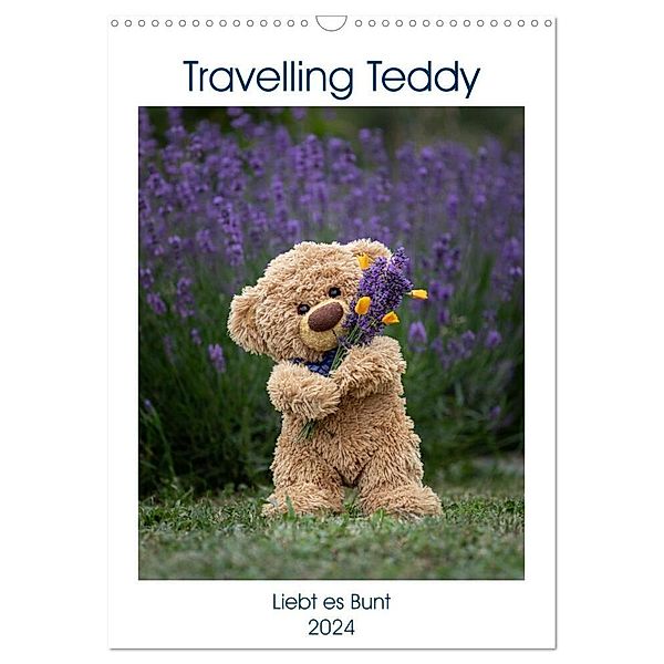 Travelling Teddy liebt es Bunt (Wandkalender 2024 DIN A3 hoch), CALVENDO Monatskalender, Christian Kneidinger