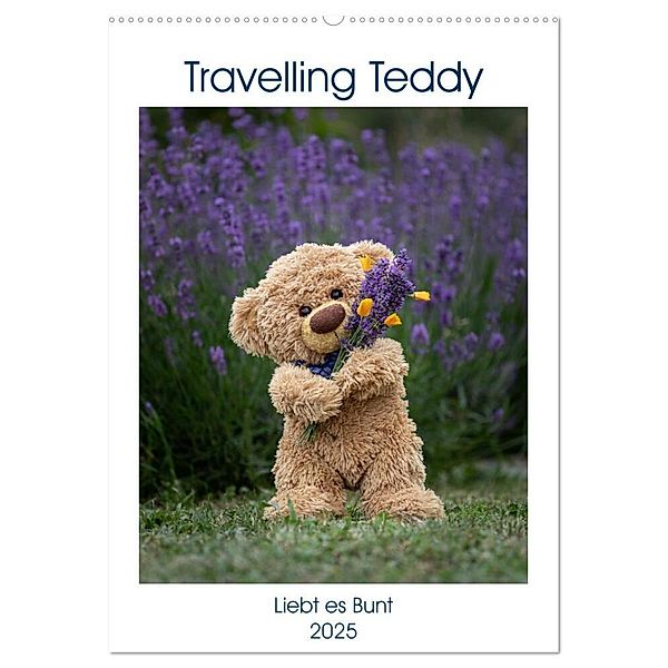 Travelling Teddy liebt es Bunt (Wandkalender 2025 DIN A2 hoch), CALVENDO Monatskalender, Calvendo, Christian Kneidinger