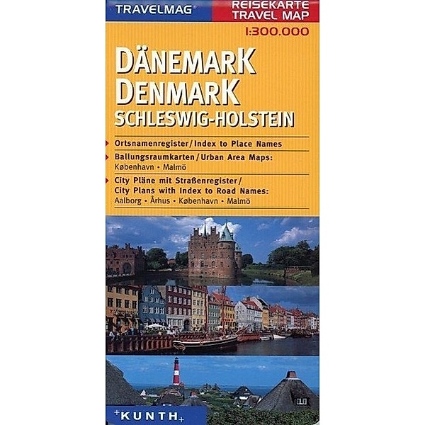 Travelmag Reisekarte Dänemark, Schleswig-Holstein. Denmark, Schleswig-Holstein
