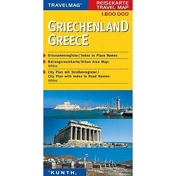 Travelmag Reisekarte Griechenland. Greece