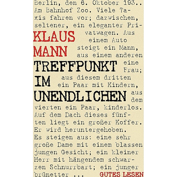 Treffpunkt im Unendlichen - Roman einer Generation, Klaus Mann