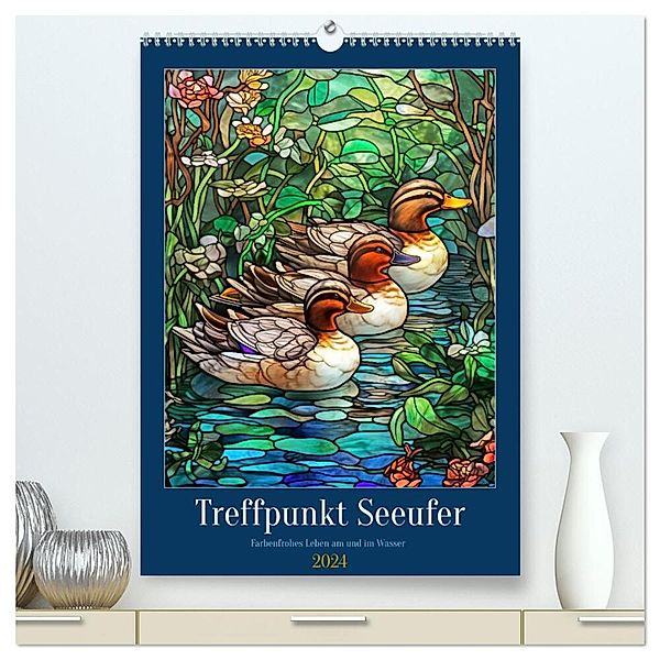 Treffpunkt Seeufer (hochwertiger Premium Wandkalender 2024 DIN A2 hoch), Kunstdruck in Hochglanz, Kerstin Waurick