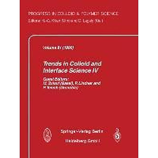 Trends in Colloid and Interface Science IV