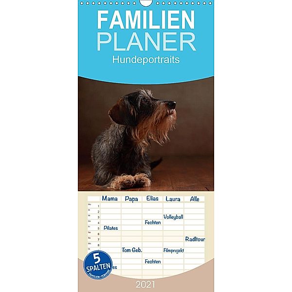 Treue Gefährten - Hundeportraits - Familienplaner hoch (Wandkalender 2021 , 21 cm x 45 cm, hoch), Jana Behr