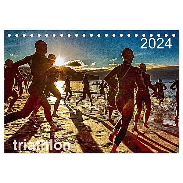 TRIATHLON 2024 (Tischkalender 2024 DIN A5 quer), CALVENDO Monatskalender, Ingo Kutsche