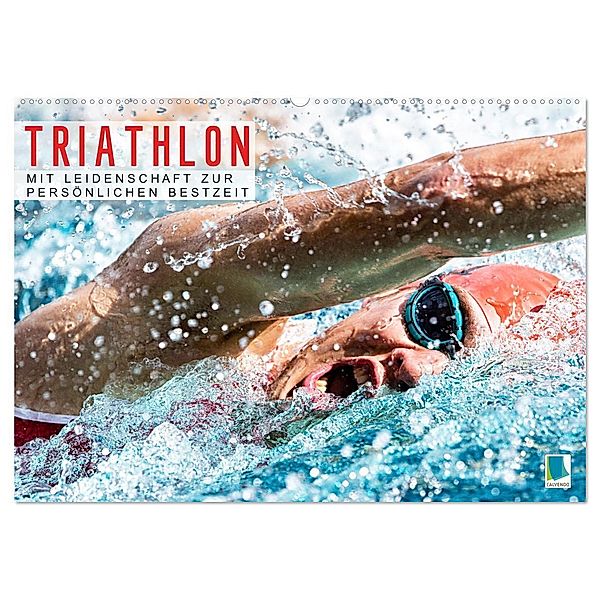 Triathlon: Mit Leidenschaft zur persönlichen Bestzeit (Wandkalender 2024 DIN A2 quer), CALVENDO Monatskalender, Calvendo