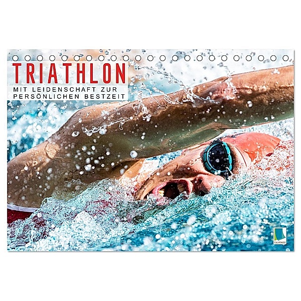 Triathlon: Mit Leidenschaft zur persönlichen Bestzeit (Tischkalender 2024 DIN A5 quer), CALVENDO Monatskalender, Calvendo