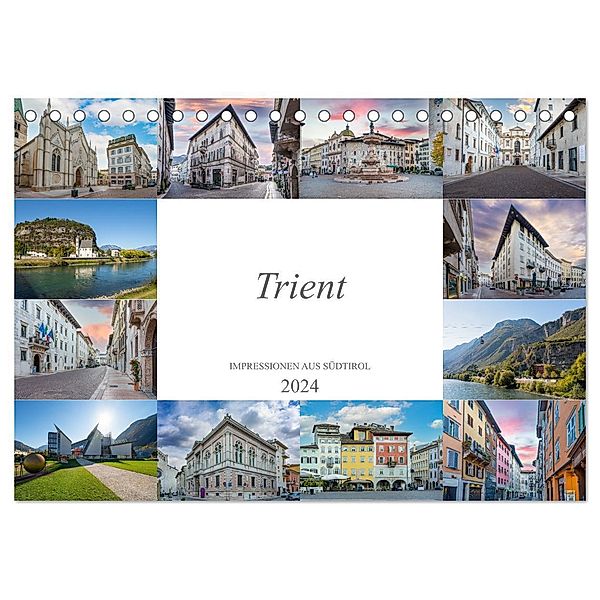 Trient Impressionen aus Südtirol (Tischkalender 2024 DIN A5 quer), CALVENDO Monatskalender, Dirk Meutzner
