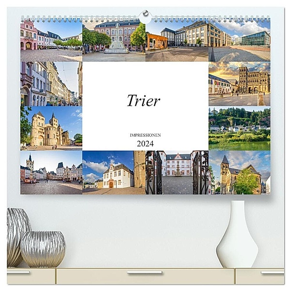 Trier Impressionen (hochwertiger Premium Wandkalender 2024 DIN A2 quer), Kunstdruck in Hochglanz, Dirk Meutzner