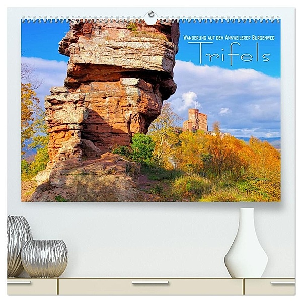 Trifels - Wanderung auf dem Annweilerer Burgenweg (hochwertiger Premium Wandkalender 2024 DIN A2 quer), Kunstdruck in Hochglanz, LianeM