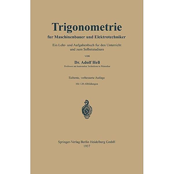 Trigonometrie für Maschinenbauer und Elektrotechniker, Adolf Hess