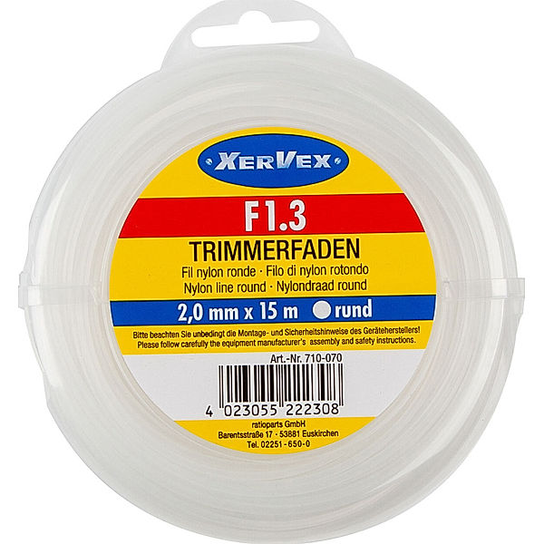 Trimmerfaden (Polyamid), rund, 2,0 mm/ 15 m