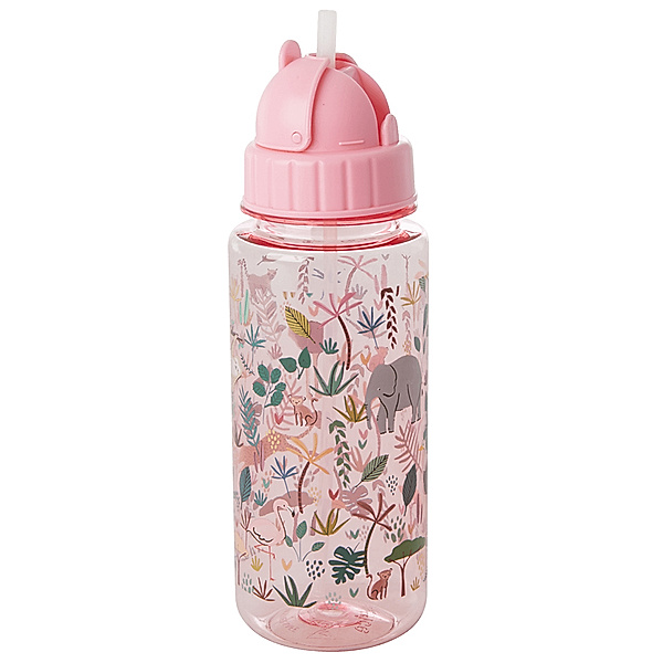 rice Trinkflasche JUNGLE ANIMALS in rosa