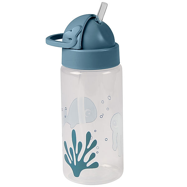 Done by Deer Trinkflasche SEA FRIENDS (350ml) mit Trinkhalm in blau