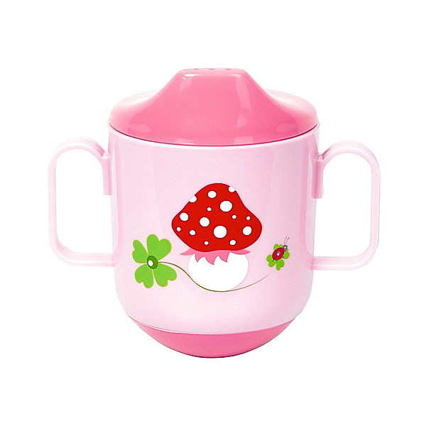Die Spiegelburg Trinklernbecher BABY GLÜCK – GLÜCKSPILZ mit Steh-auf-Funktion in rosa