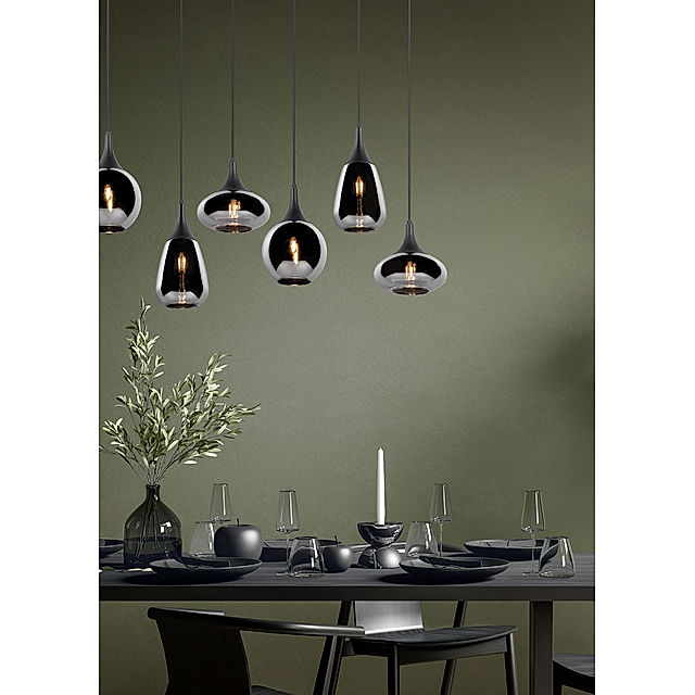 Trio Leuchten Pendelleuchte LUMINA Farbe: schwarz matt, Größe:  H.150xB.93,8xT.34,5 cm