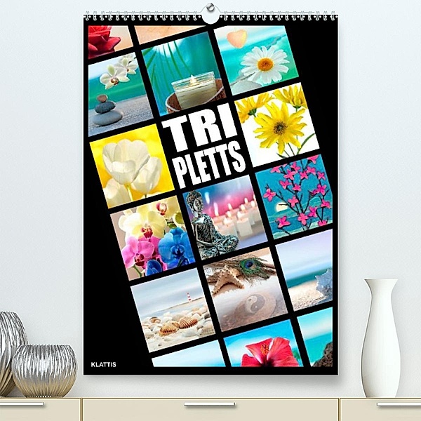TRIPLETTS - Der anspruchsvolle Familienplaner (Premium, hochwertiger DIN A2 Wandkalender 2023, Kunstdruck in Hochglanz), Klattis