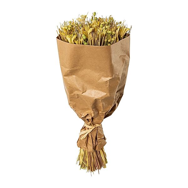 Trockenblumen-Bouquet Gras-Mix in Kraftpaper, 44 cm (Farbe: grün)