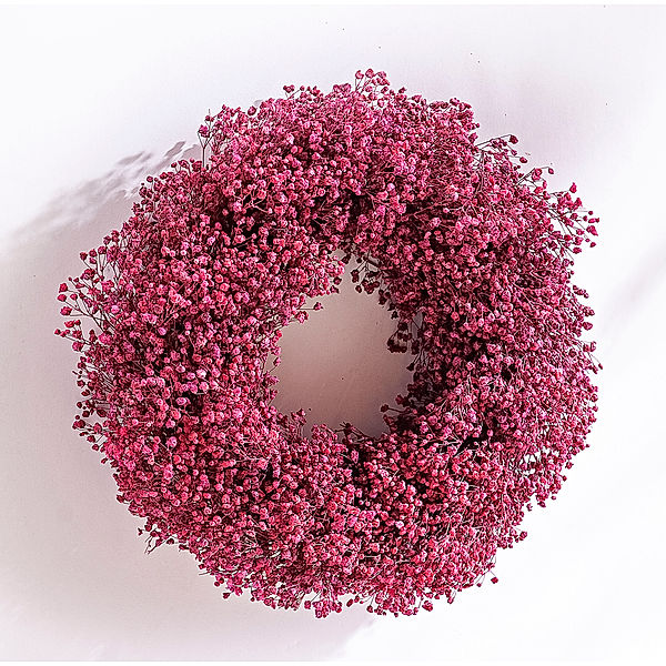 Trockenblumenkranz Schleierkraut (Farbe: berry)