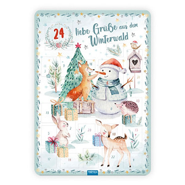 Trötsch Adventskalender mit Türchen 24 liebe Grüße aus dem Winterwald