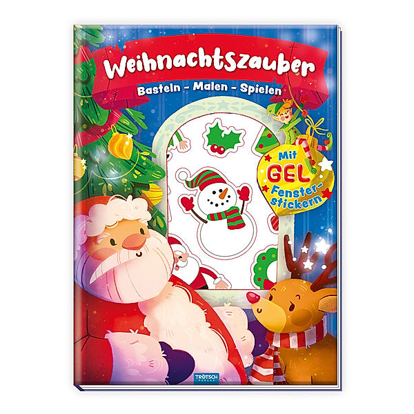 Trötsch Beschäftigungsbuch Malbuch mit Stickern Bastelbuch Weihnachtszauber