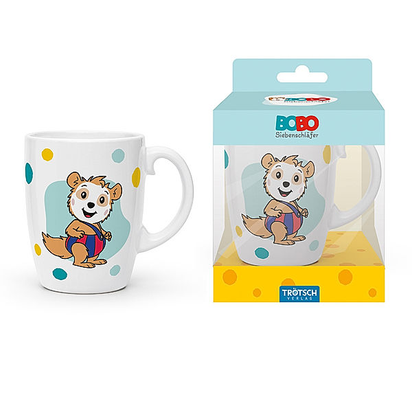 Trötsch Bobo Siebenschläfer Kindertasse blau Geschenktasse aus Porzellan