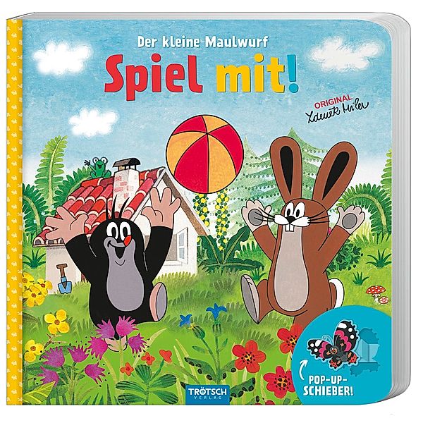 Trötsch Der kleine Maulwurf Spiel mit Pappenbuch mit Pop-up-Schiebern