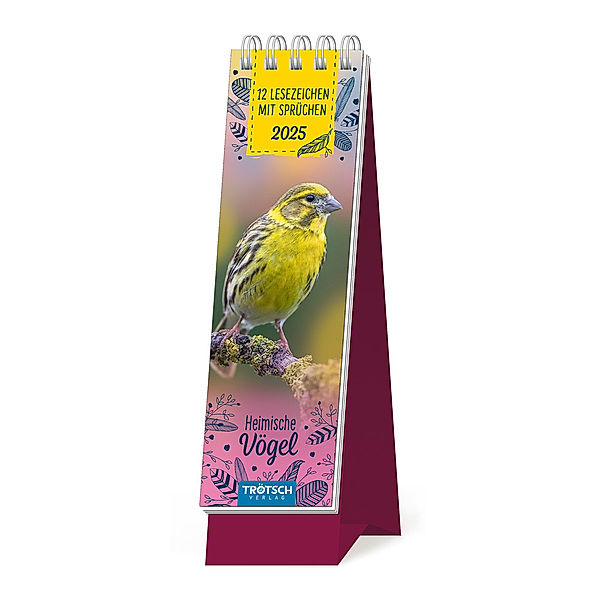 Trötsch Lesezeichenkalender Heimische Vögel 2025
