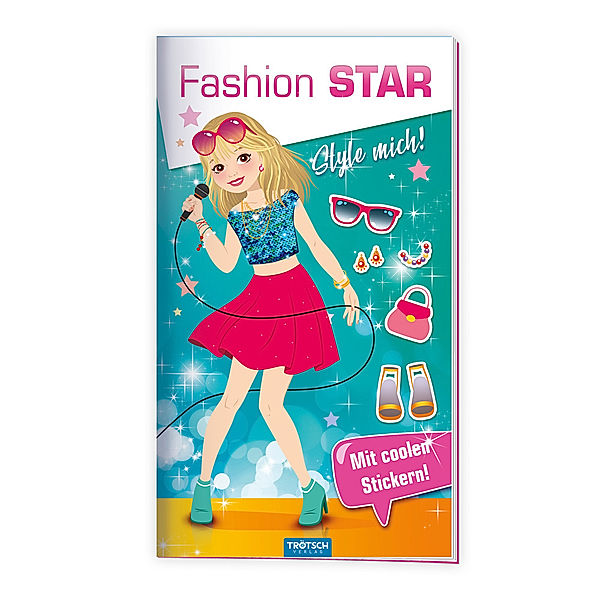 Trötsch Malbuch Stickermalbuch Fashion-Star Popstar