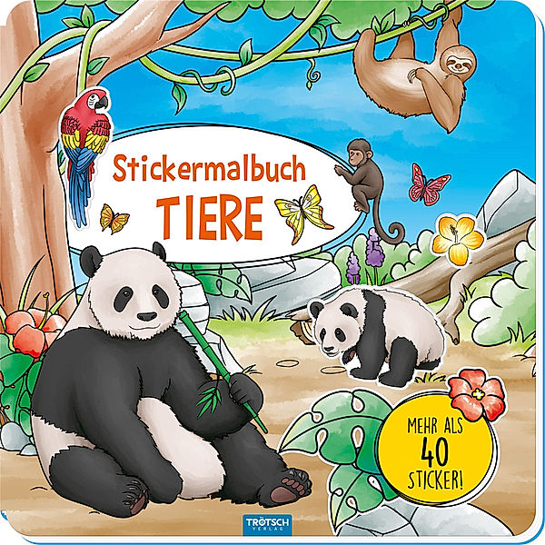 Trötsch Malbuch Stickermalbuch Tiere