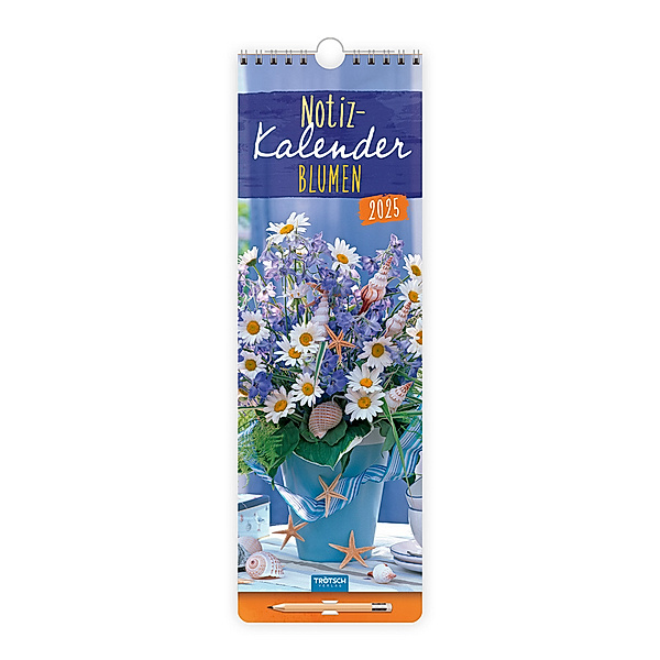 Trötsch Notizkalender mit Stift Hochformat Blumen 2025