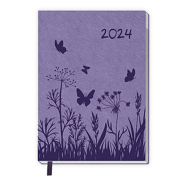 Trötsch Taschenkalender A7 Soft Touch Blumen 2024