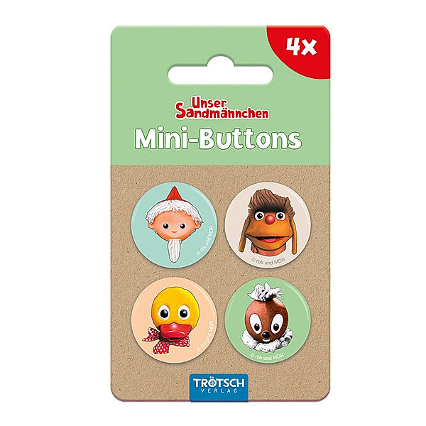 Trötsch Unser Sandmännchen Mini-Buttons 4er Set Sandmann und Freunde