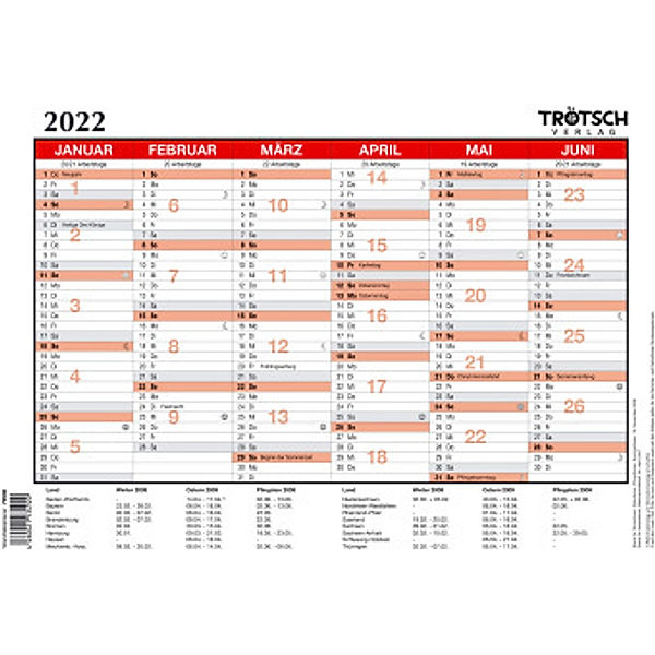 Trötsch Wandtafelplaner 2022