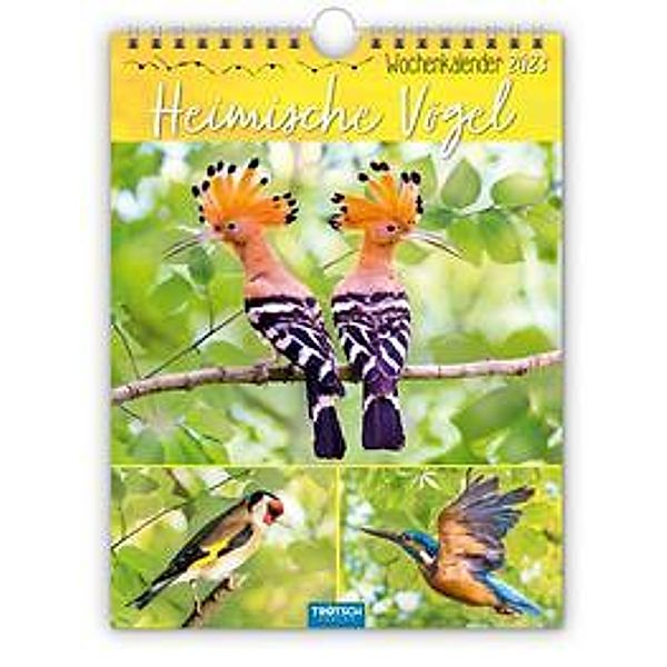 Trötsch Wochenkalender zum Hängen Hemische Vögel 2023