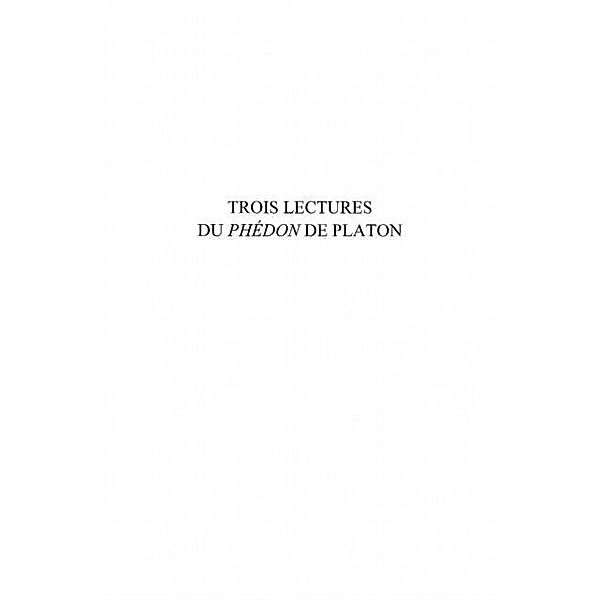 Trois lectures du phedon de platon / Hors-collection, Durand Marc