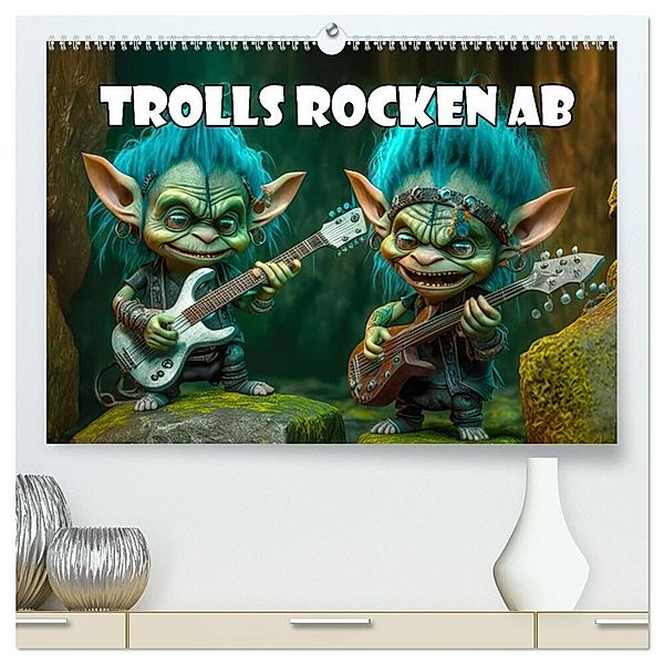 Trolls rocken ab (hochwertiger Premium Wandkalender 2024 DIN A2 quer), Kunstdruck in Hochglanz, Liselotte Brunner-Klaus