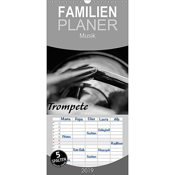 Trompete - Close up - Familienplaner hoch (Wandkalender 2019 , 21 cm x 45 cm, hoch), Silvia Drafz