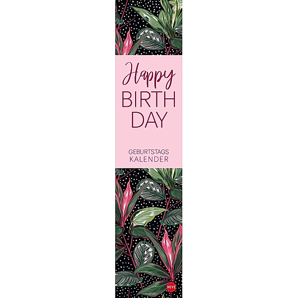 Tropical Leaves Geburtstagskalender long 2021 - Happy Birthday