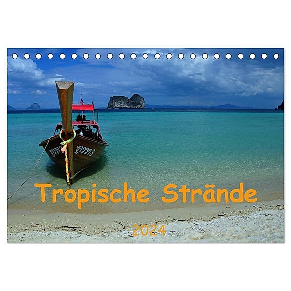 Tropische Strände (Tischkalender 2024 DIN A5 quer), CALVENDO Monatskalender, Ulrike Lindner